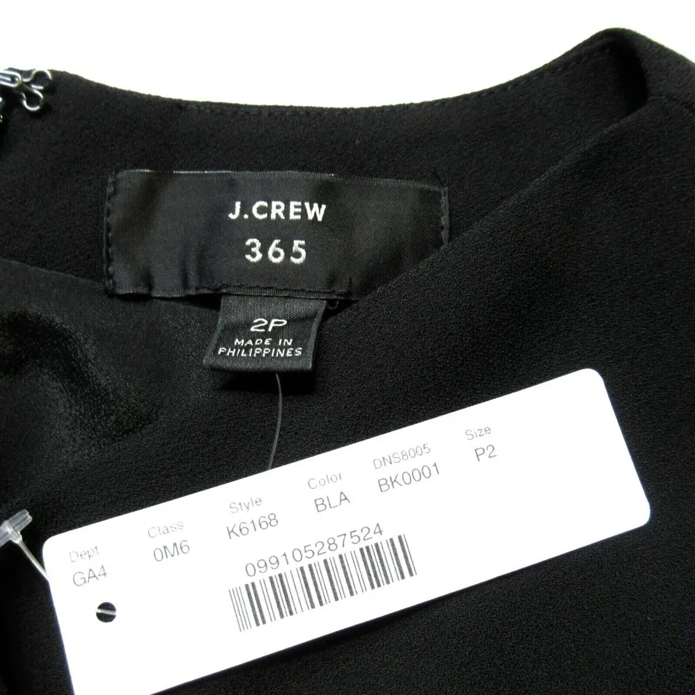 NWT J.Crew Cowl Neck Sheath in Black 365 Crepe Sleeveless Dress 2P - Image 5