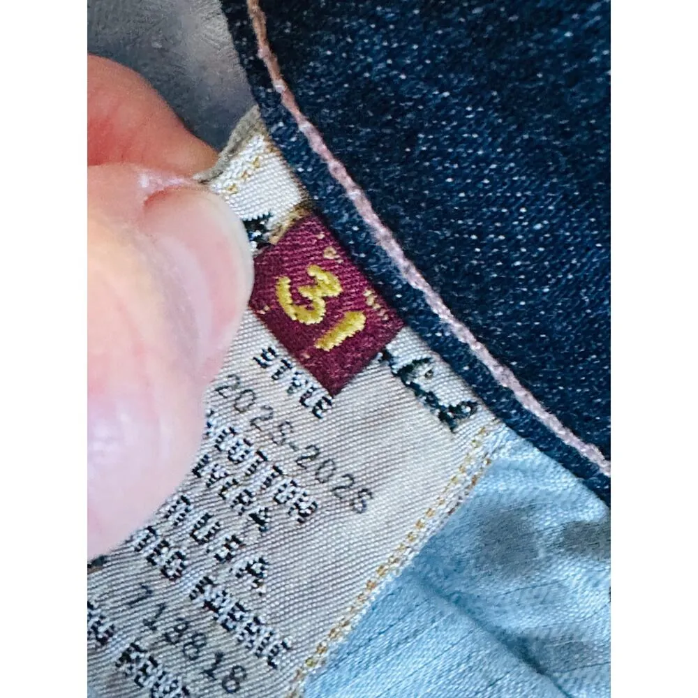 Women's Capri Denim Jeans Size 31 DArk WAsh Low Rise Y2K Era 7 For all Mankind - Image 6