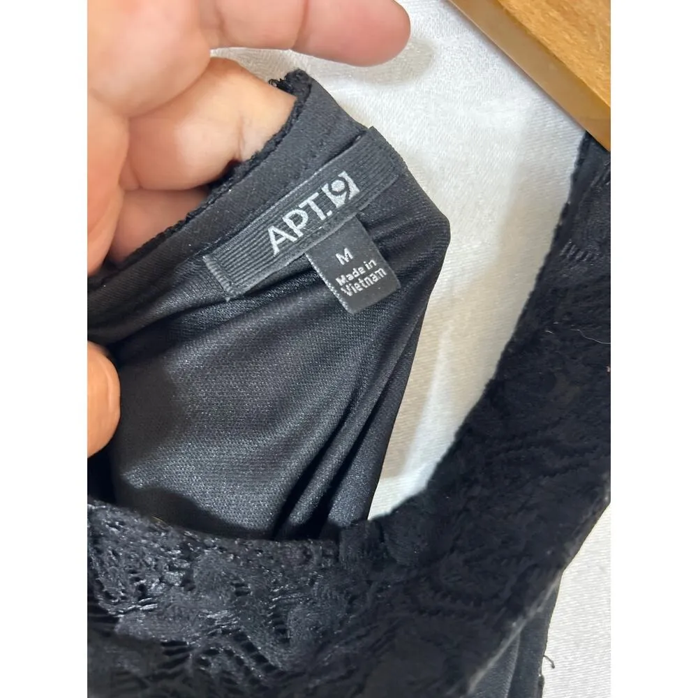 Vintage Slip Dress Medium Black Lace Sheer Maxi Witchy Goth Y2K - Image 9