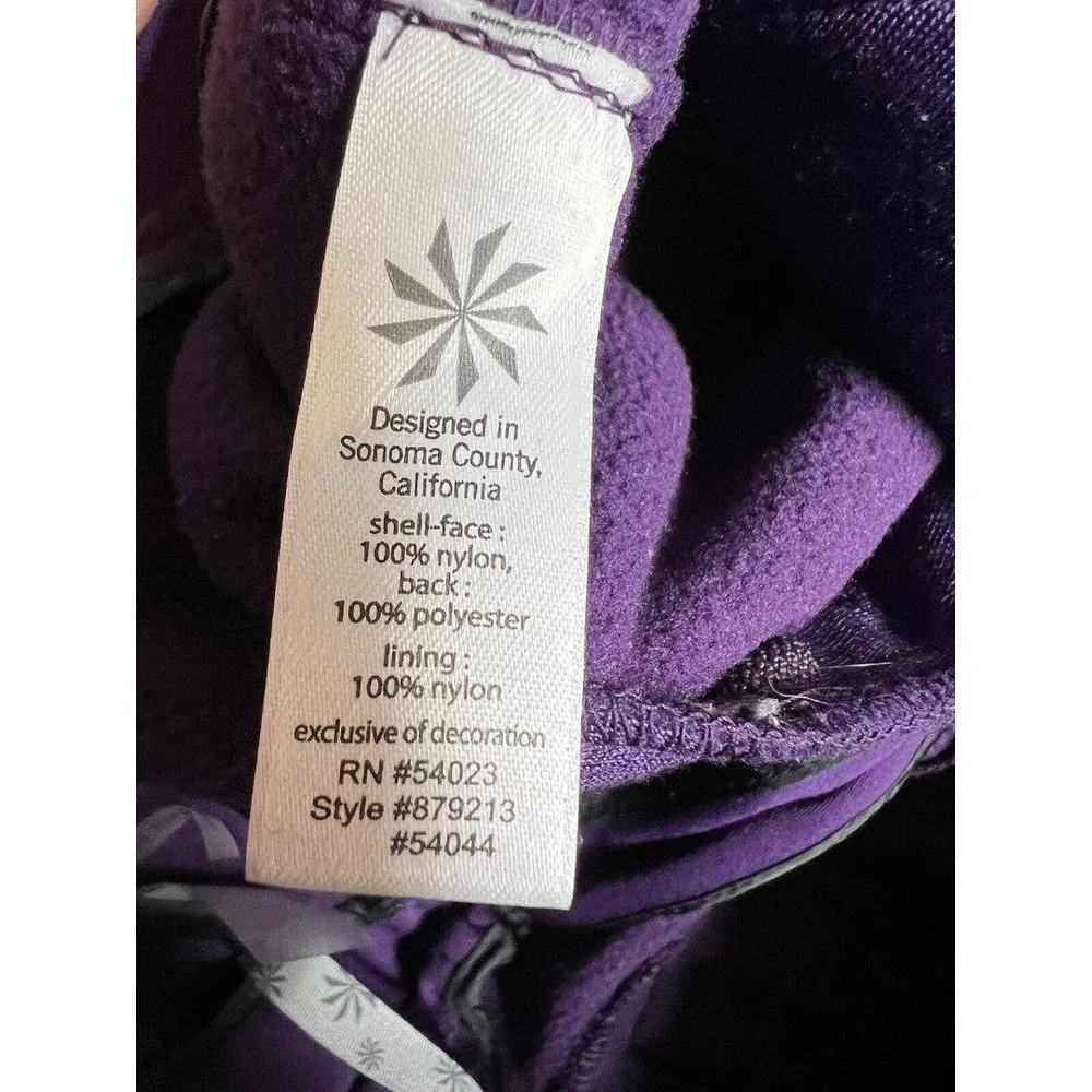 Athleta Floral Design Soft Shell Fleece Lined Ski/Snow Pants Purple Size 6 Tall - Image 7