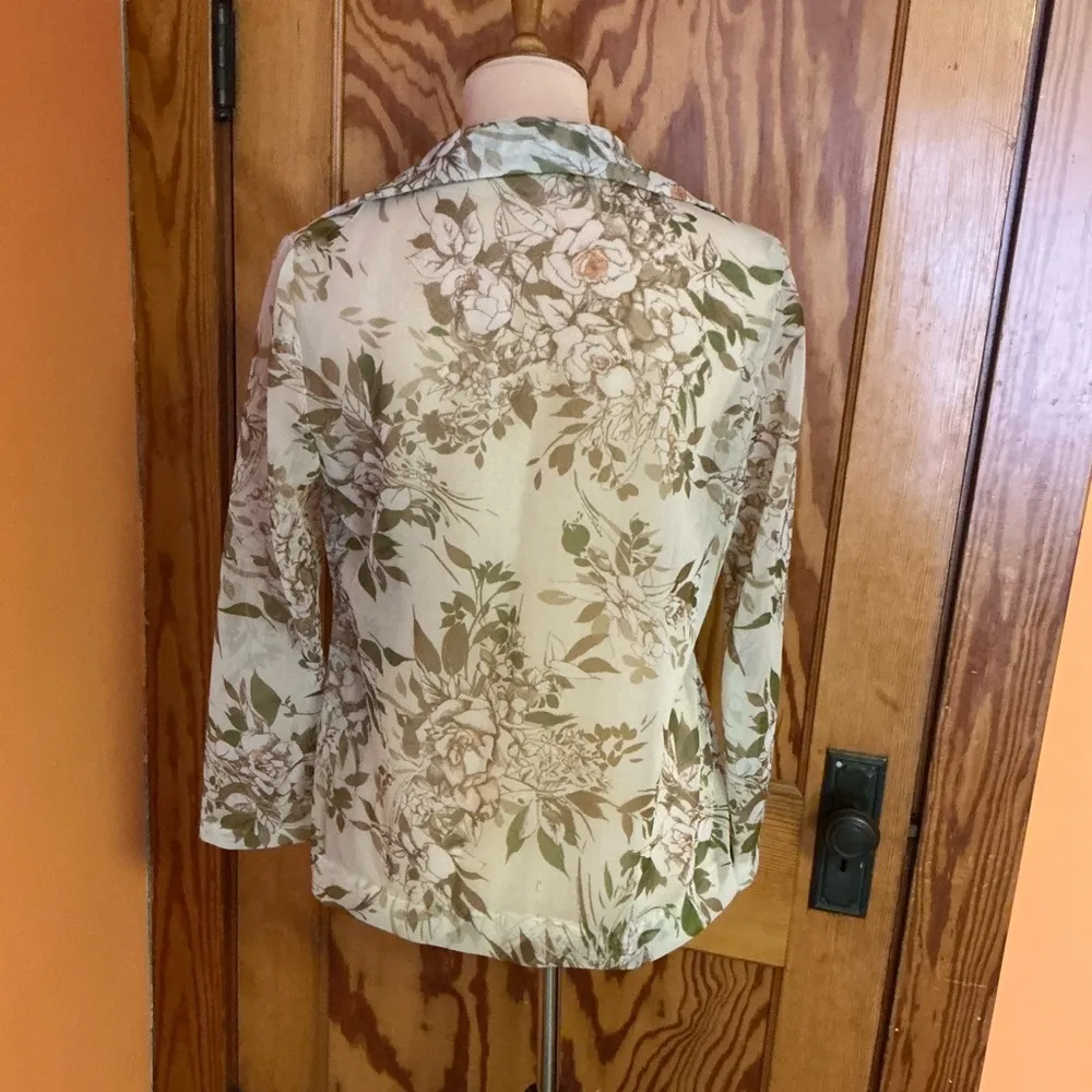 Vtg 70s sheer big collar cover up Size 14 - Image 10