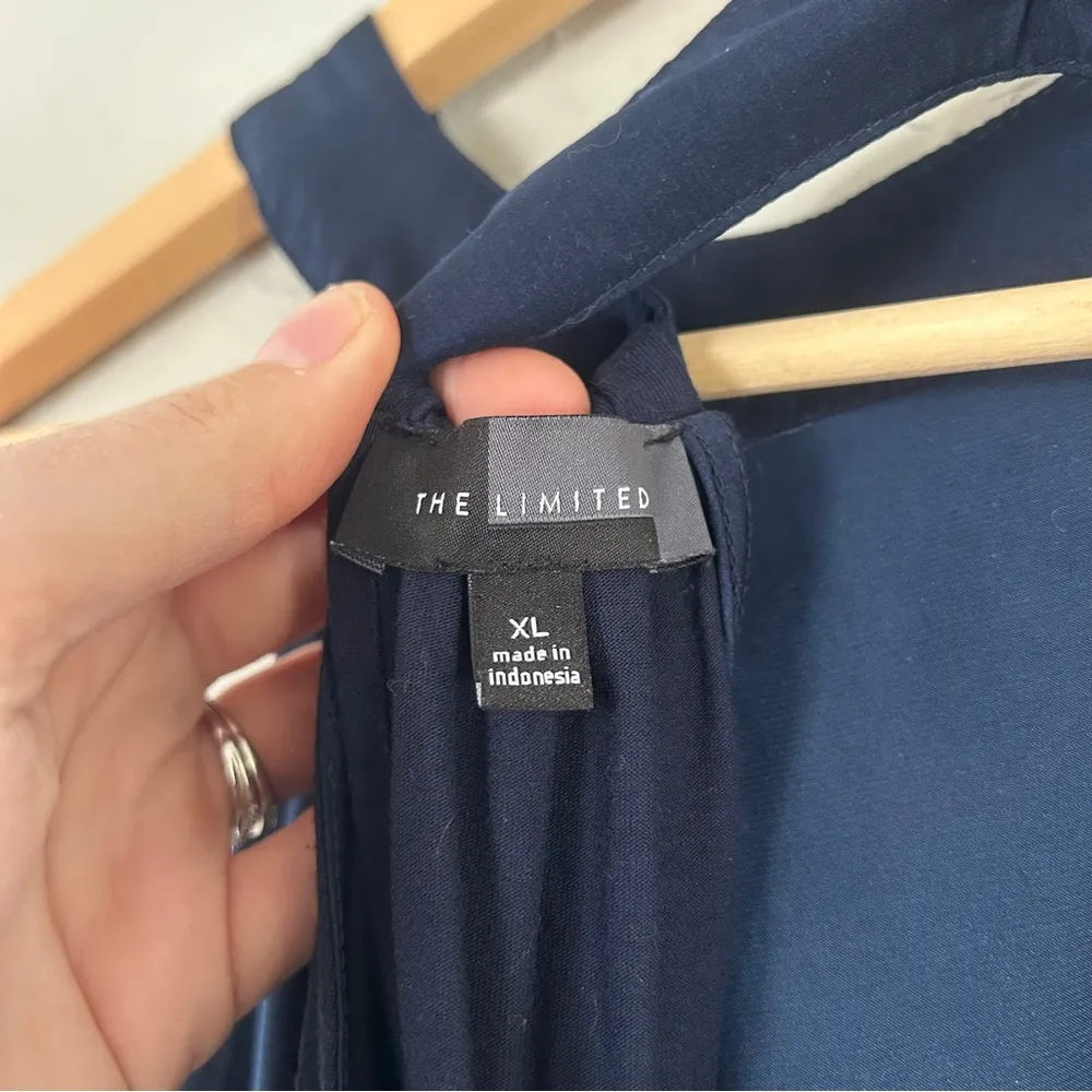 The Limited High Neck Sleeveless Tank Top Blouse Flowy Blue Office Formal XL - Image 4