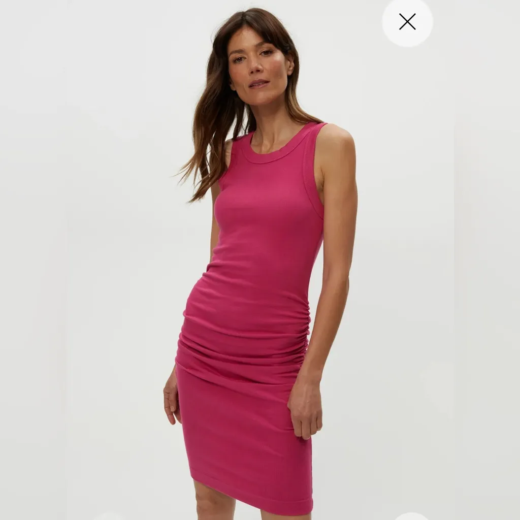 Michaels Stars Demi Ruched Ribbed Dress Pink NEW Size Small‎ - Image 3