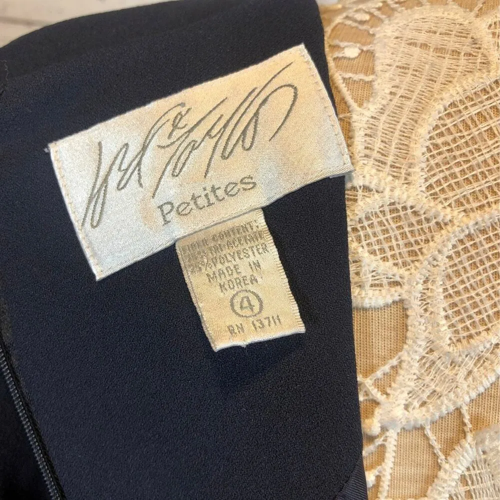 Lord & Taylor petite fitted Navy short sleeved round neck dress size 4 petite Blue - Image 9