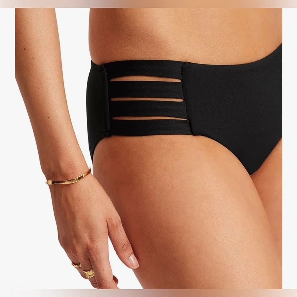 Seafolly Women's Multi Strap Hipster Bikini Bottom Eco Collective Black 10 NWT - Image 3