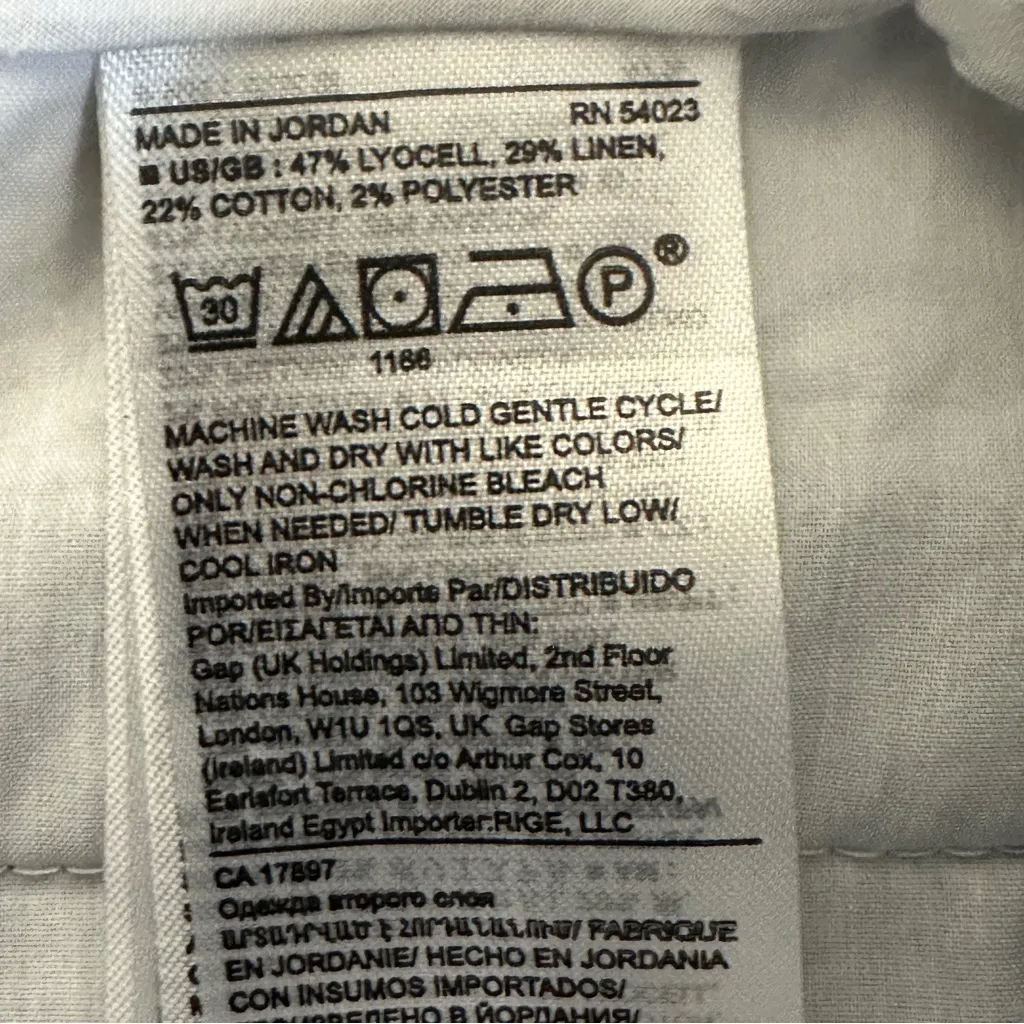 Banana Republic Pinstripe Shorts Womens M Blue Linen Lyocell Coastal Minimalist - Image 4