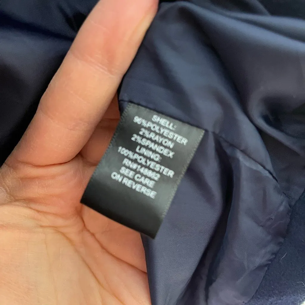 Torrid 4X Navy Blue Peacoat Double Breasted Funnel Neck Winter Jacket Plus Size - Image 9