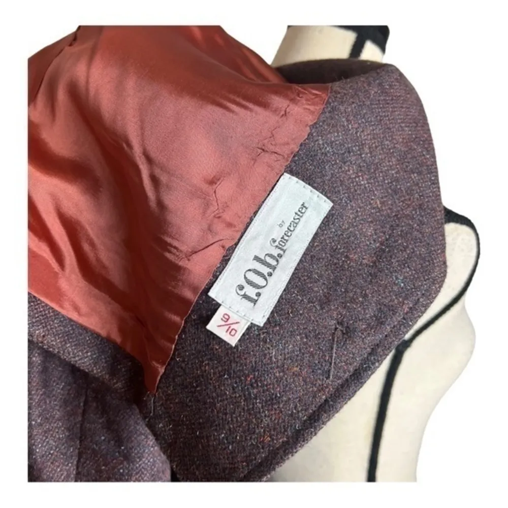 Vintage 70s F.O.B By forecaster Union Label Knit Purple cropped blazer Size 10 - Image 4