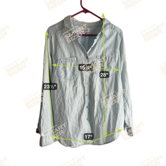 Wax Jean‎ Women's Light Blue Long Sleeve Button-Down Bleach Shirt Sz 1X Western - Image 8