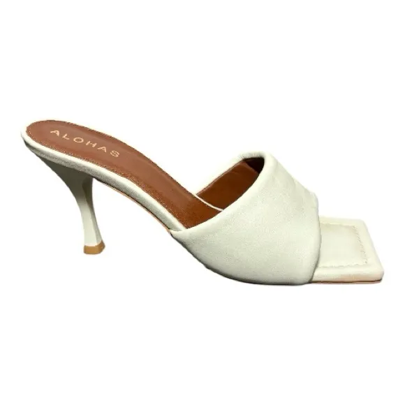 ALOHAS Off White Leather Puffy Mules - Image 2