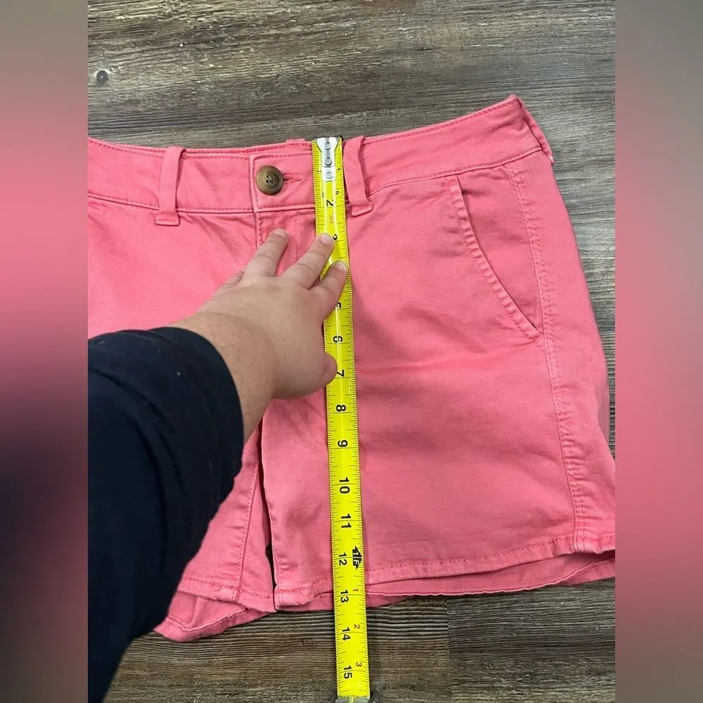 American Eagle Super Stretch Pink Aeo Twill Midi Shorts Size 27 - Image 11