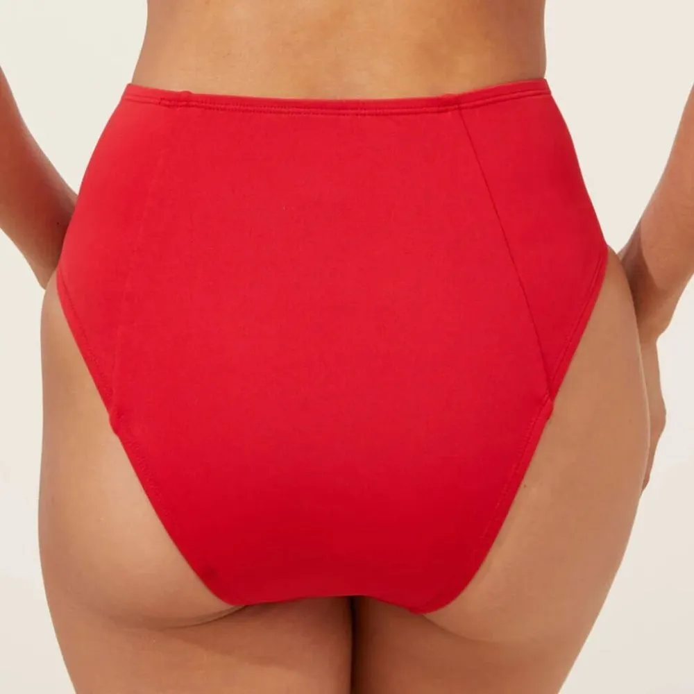 Andie Bikini Set Havana top High Waisted Cheeky Bikini Bottom Cherry Red Size L - Image 4