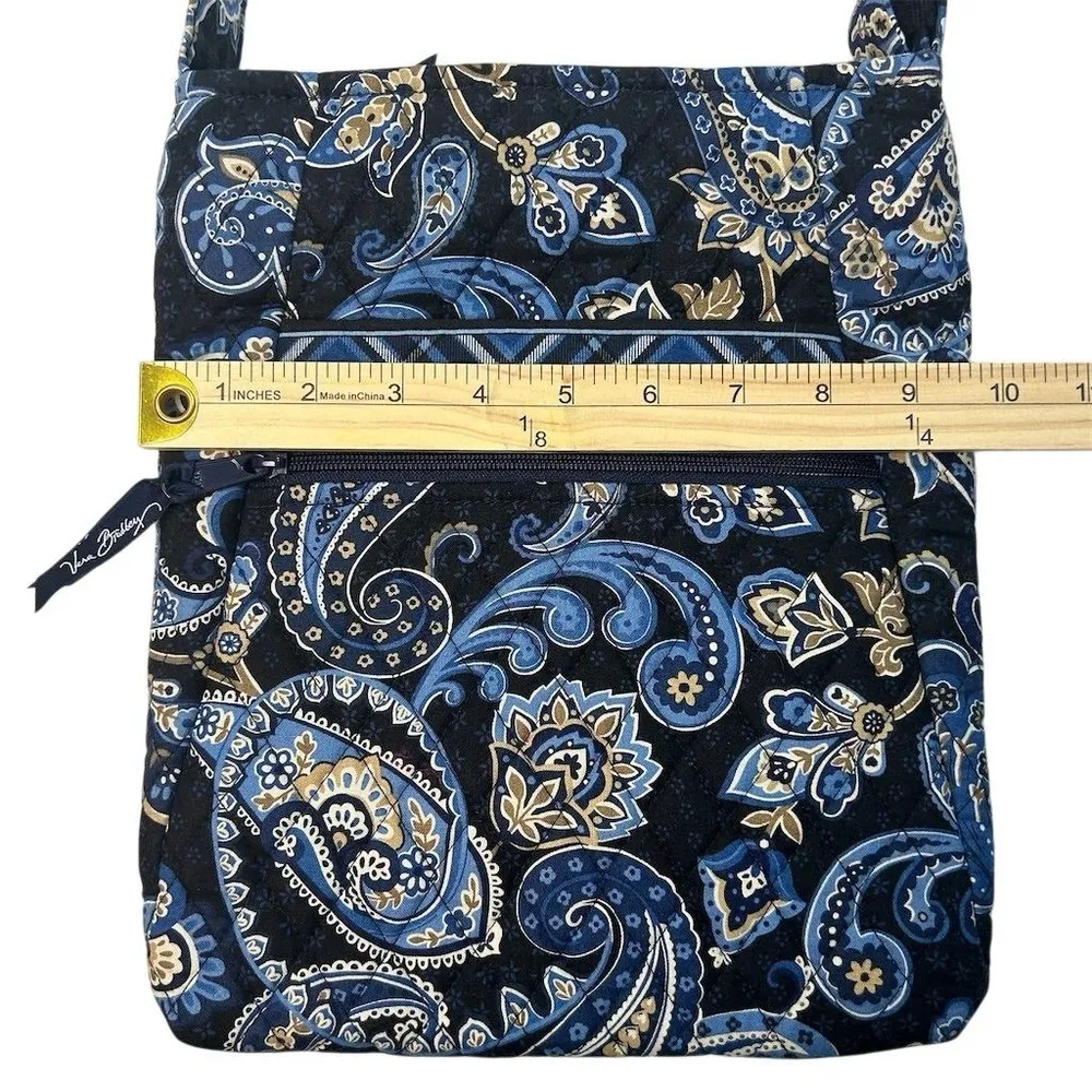 VERA BRADLEY Windsor Navy Paisley HIPSTER Crossbody Bag Purse Retired Patern GUC - Image 11
