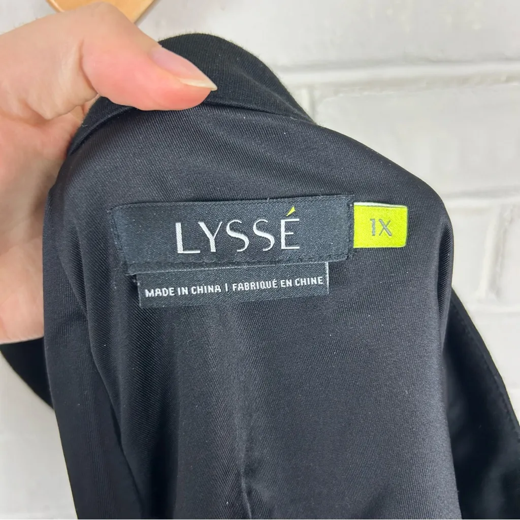 LYSSE Black Stretch Knit High Rise Straight Bootcut Leg Trouser Pants Size 1X - Image 9