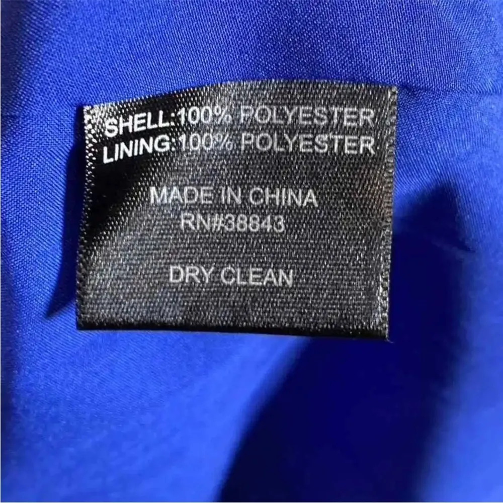 SAM EDELMAN Cobalt Solid-Hued Round-Neck Sleeveless Tiered Dress size 12 (b12) - Image 4