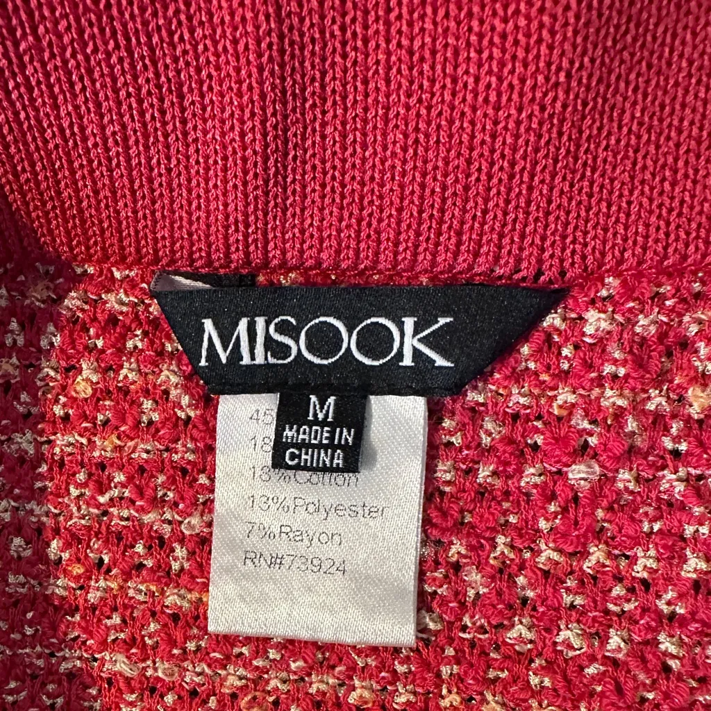 Misook Woman Red Knit Stretch Pull On Pencil‎ Skirt Long Midi SZ M Size M - Image 10