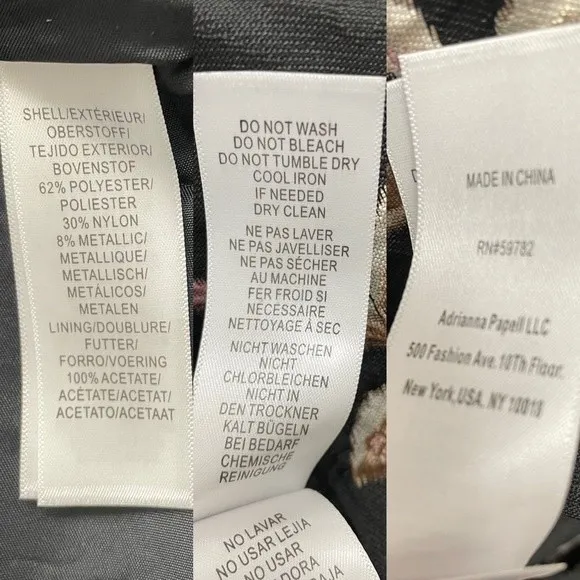 NWT Adrianna Papell One Shoulder Dress Black & Pink Floral Jacquard Size 6 NEW - Image 15