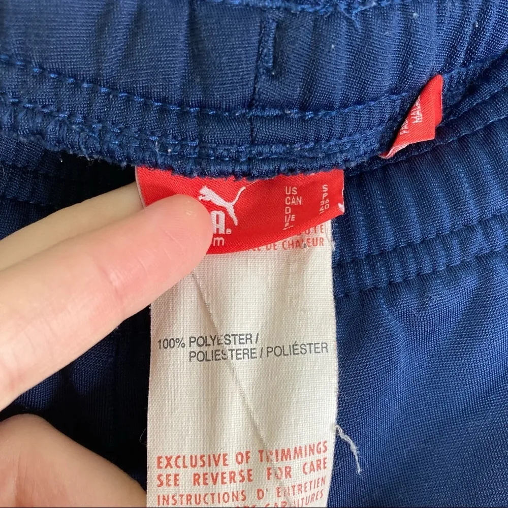 3/$30 Puma | Navy/Pink Stripe Athletic Sweatpants S - Image 4