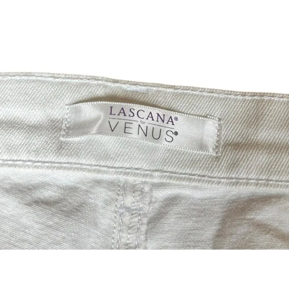 Lascana Venus White Denim American Flag Pockets Patriotic Jean Shorts Size 14 - Image 4