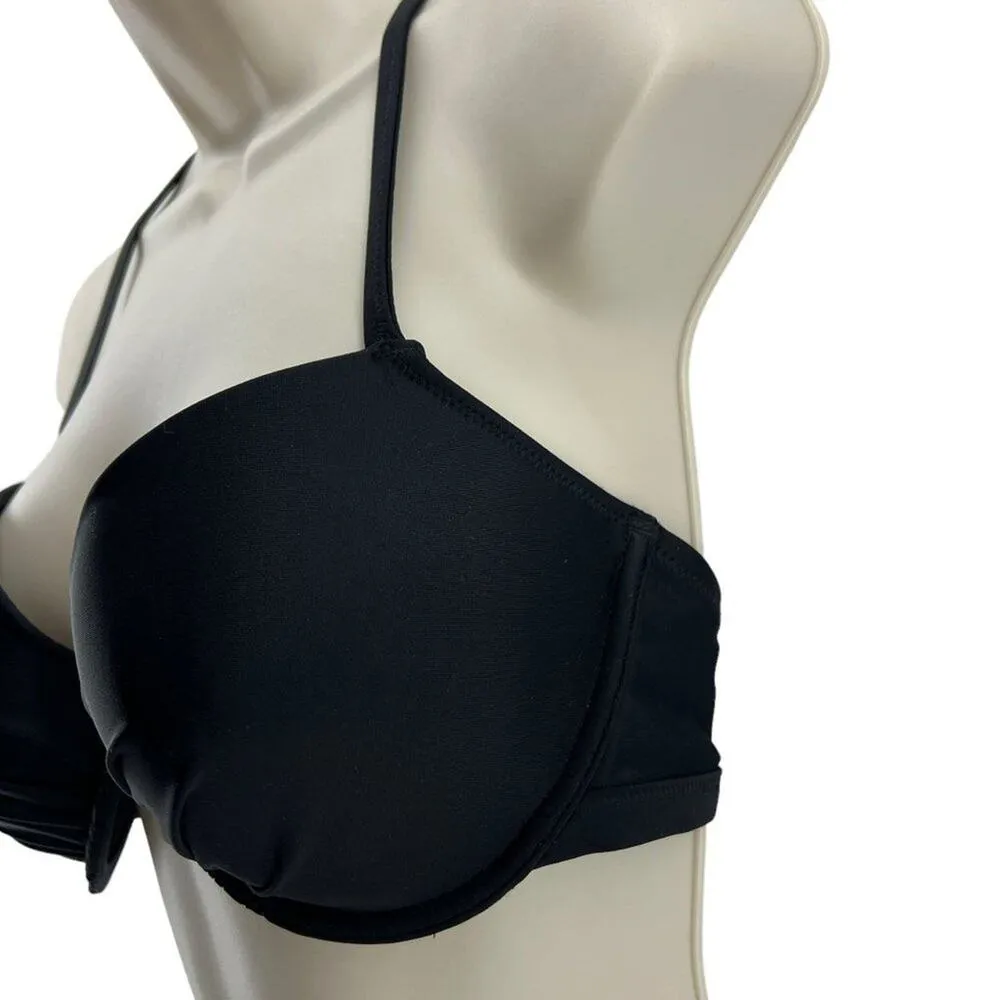 Aerie Lightly Lined Underwire Bikini Top Black 32DDD - Image 2