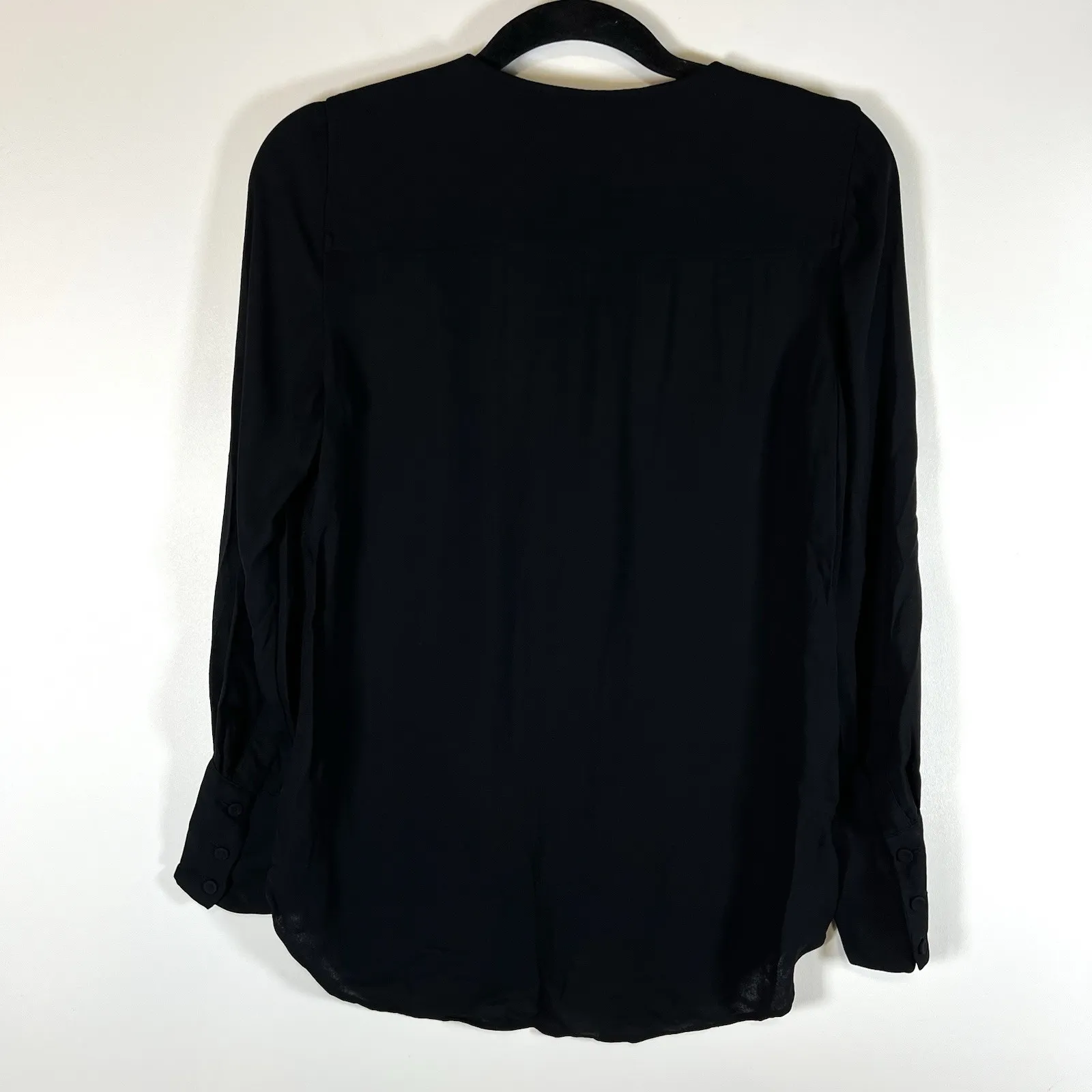 J.Crew Black‎ Long Sleeve Button Up Tunic Top Blouse Shirt Women's Size 4 career - Image 7