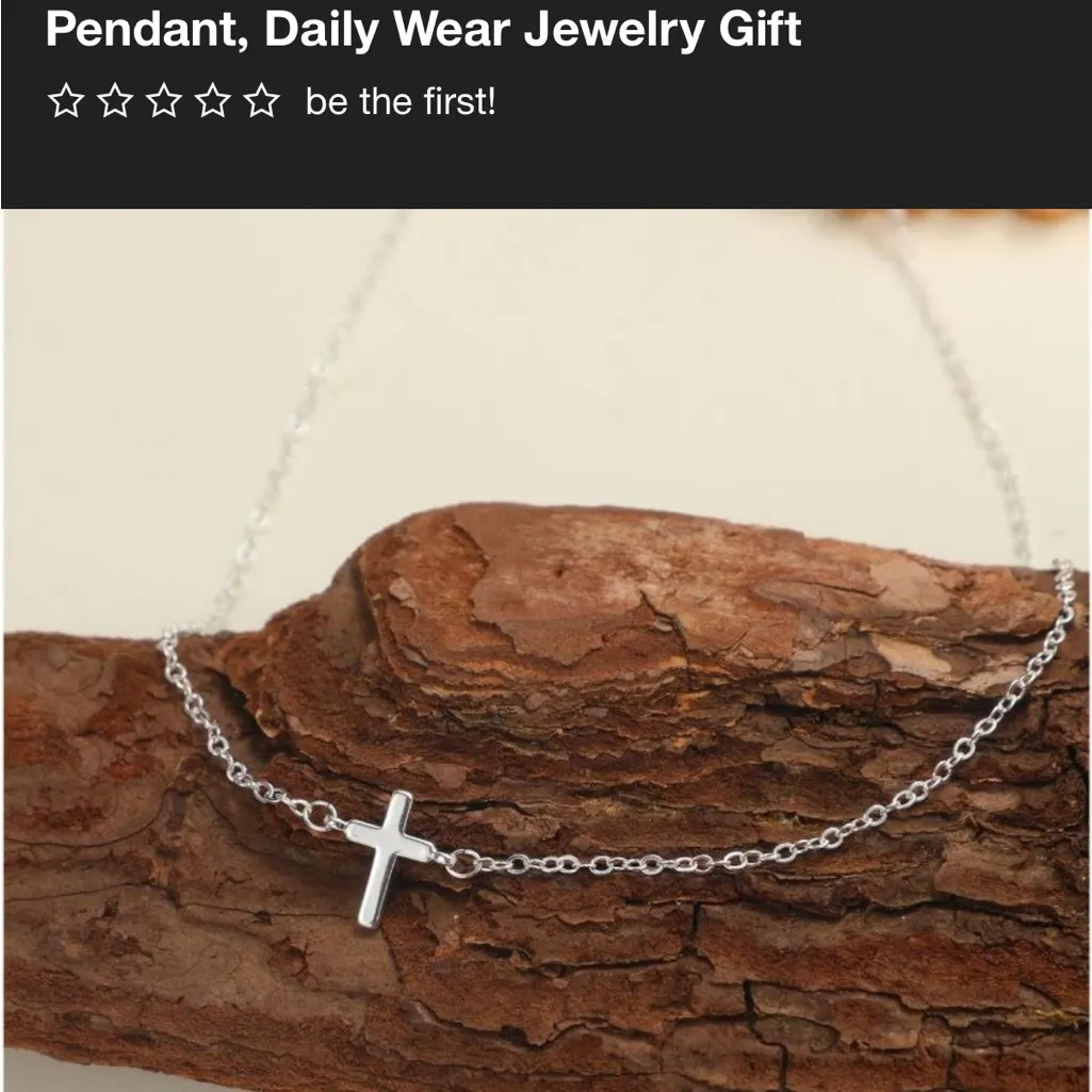 NWT ASCOMY Silver Cross Necklace - Image 2