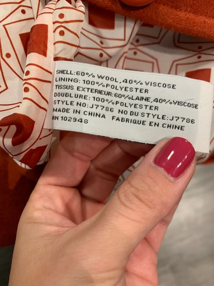 Tulle Burnt Red/Orange Peacoat - Image 3