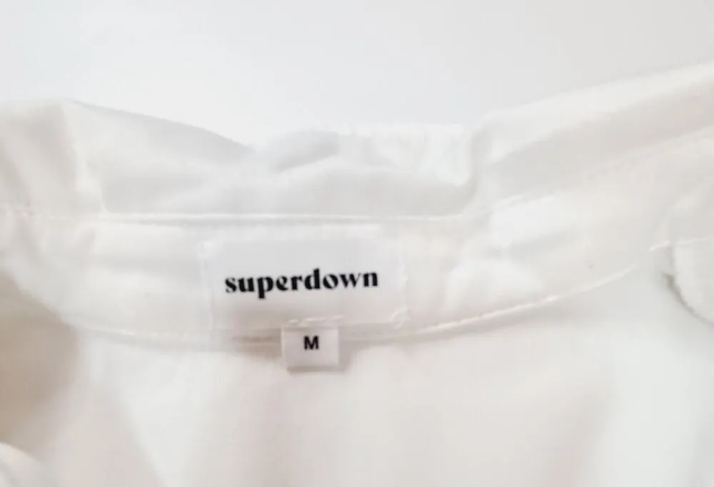 Superdown Sophie Draped Mini Dress in White Satin Medium - Image 6