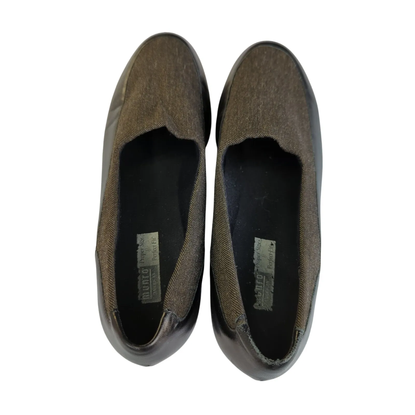 Vintage Munro American Walking Wedge Heel Loafers Women's Size 9 Brown Black‎ - Image 5
