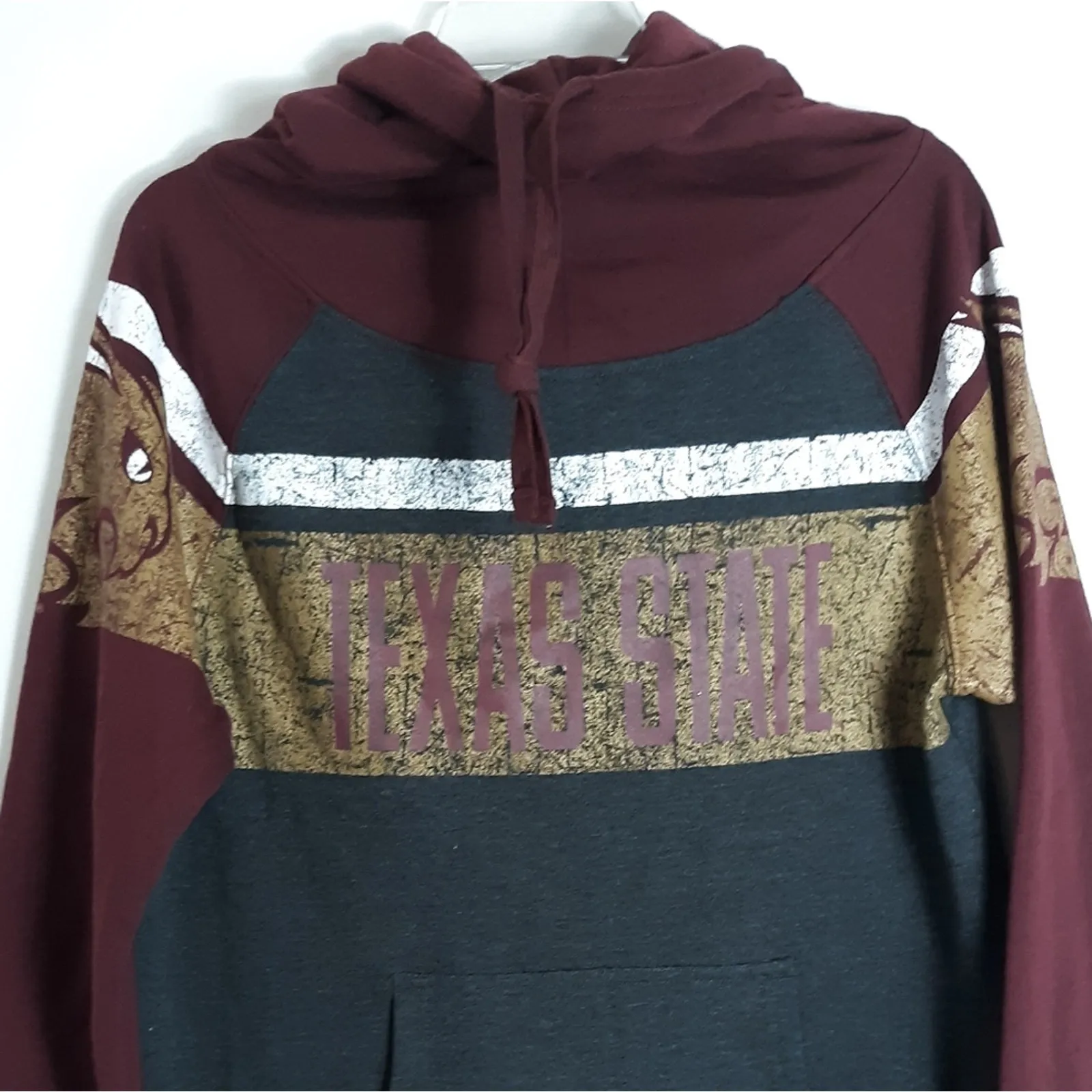Texas State Womens Hoodie Sweatshirt Large Maroon College Graphic Pullover - Image 4