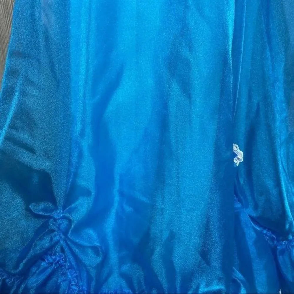 Vintage handmade lace ruffle southern belle retro dress cosplay costume Blue - Image 4