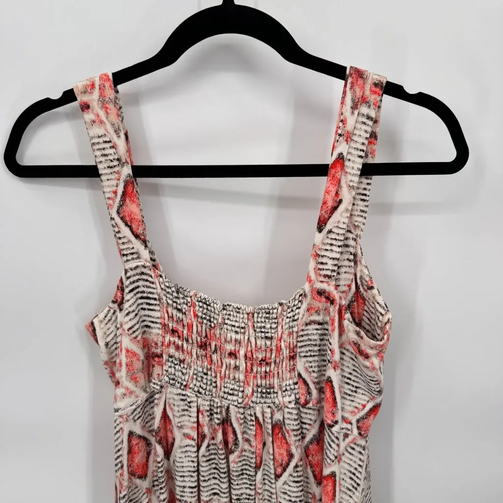 Fresh Produce Midi Dress Womens Medium White Red Southwest Print Rayon Blend - Image 3