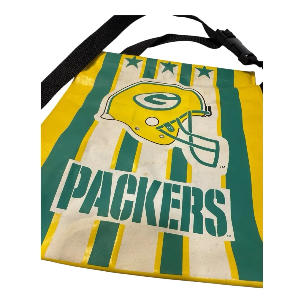 Vintage Green Bay Packers NFL Vinyl Shoulder Bag – Late 1980s – Read Description - Image 2