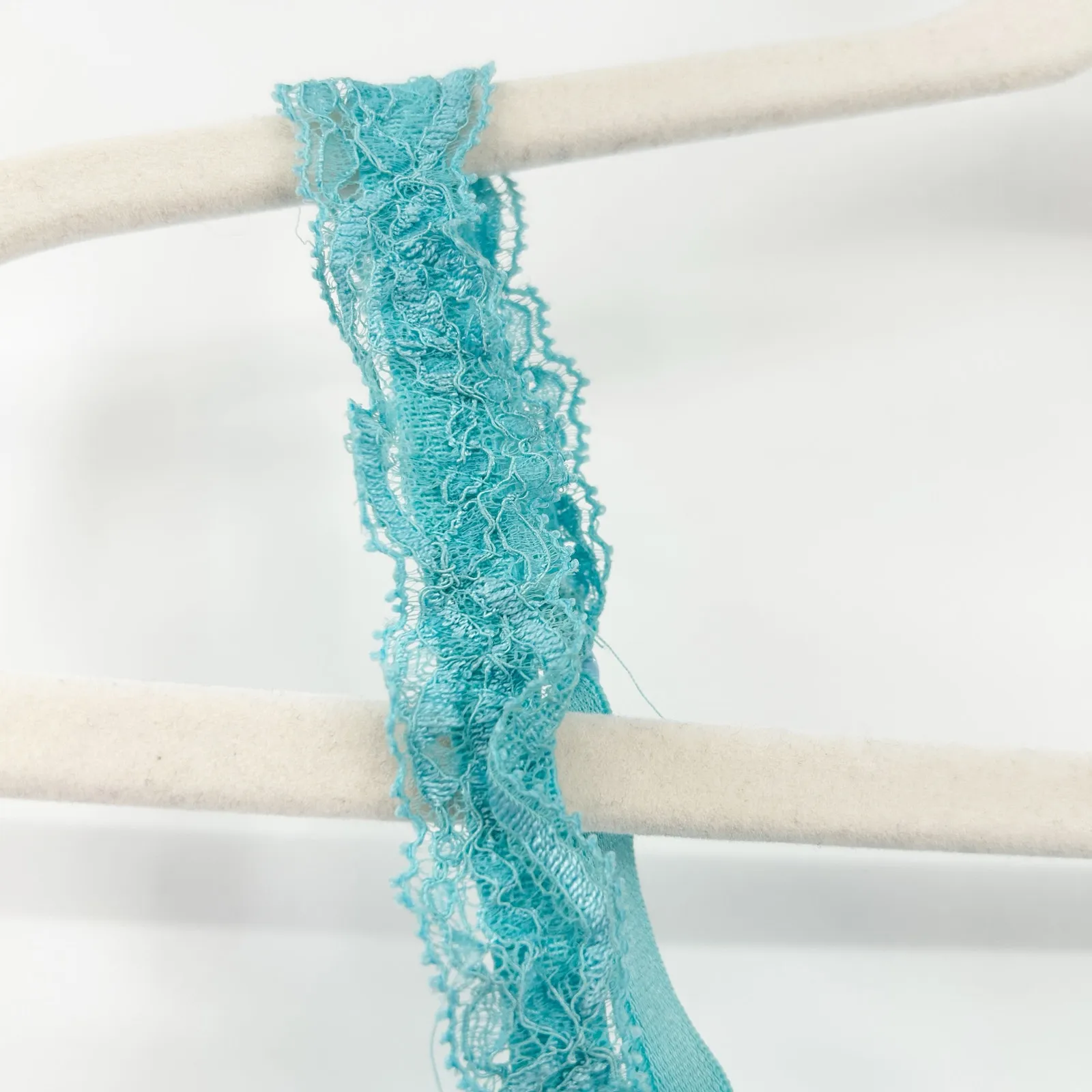 La Perla Vintage‎ Lingerie Coquette Plunge Lace Underwire Bra Size 36B Turquoise - Image 3