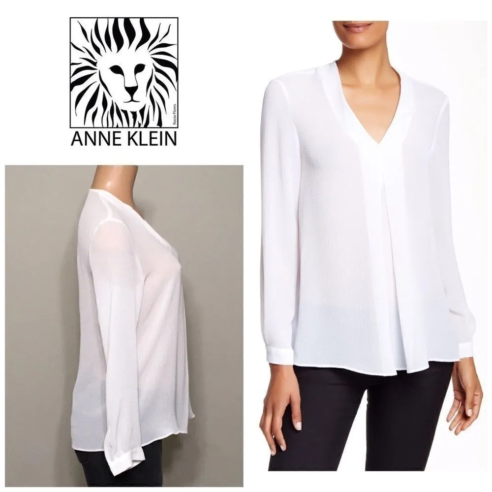 Anne Klein New.  Optic white blouse. NWT - Image 2