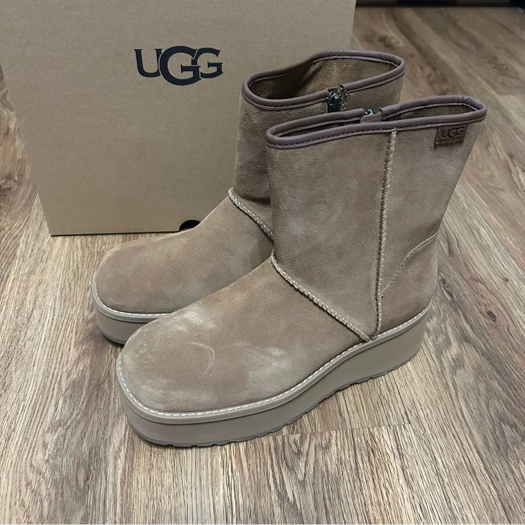 UGG cityfunc chesnut suede platform zipper boots booties shoes women’s 9 new - Image 2
