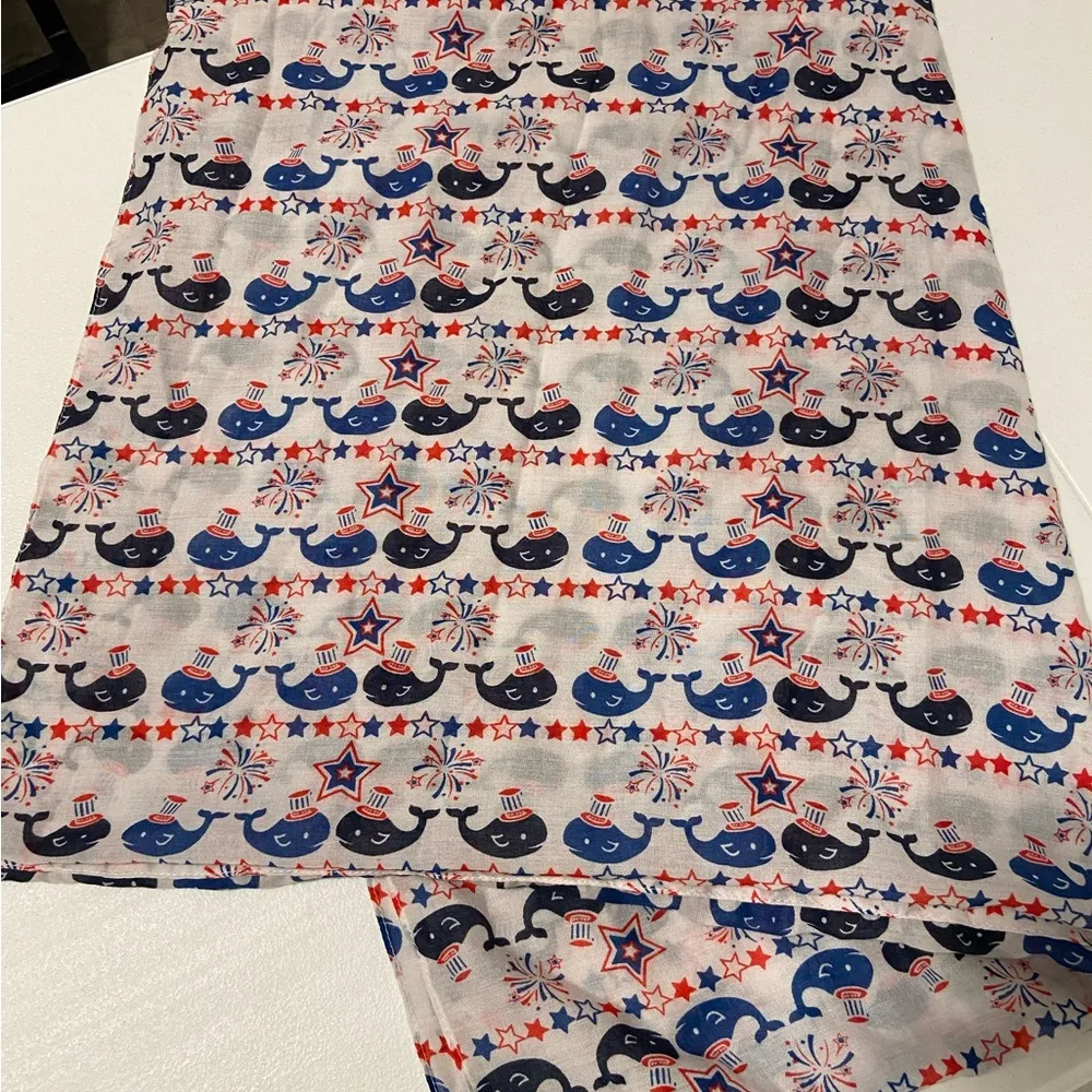 NWOT | red, white, & blue whale with fireworks infinity scarf‎ - Image 2