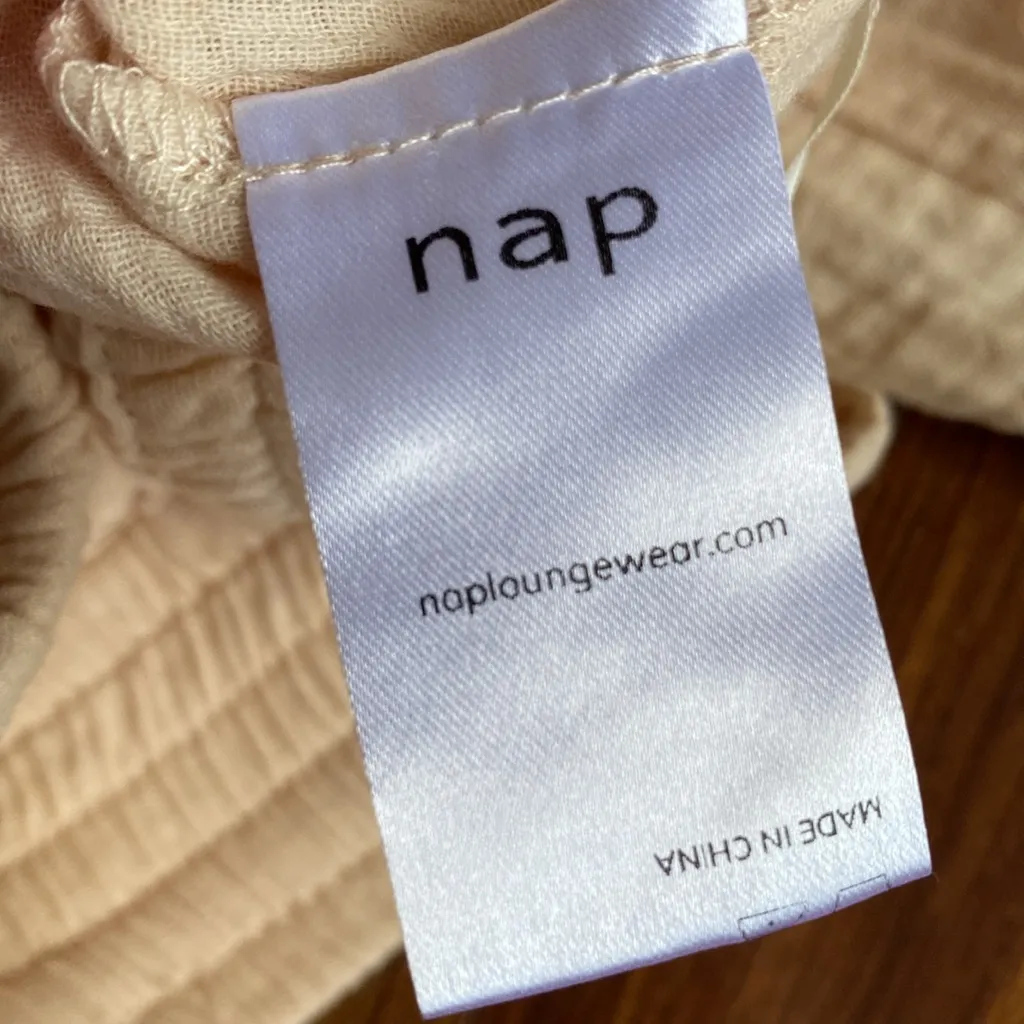 Nap Loungewear 100% Cotton Natural Waffle Gauze High Waist Shorts Size M - Image 5