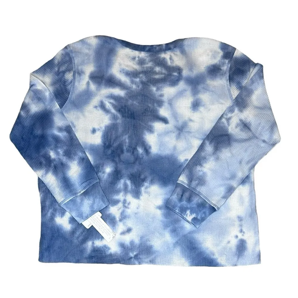 REBELLIOUS ONE Juniors/Womens 1X Blue & White Tie Dye Long Sleeve Shirt - Image 8