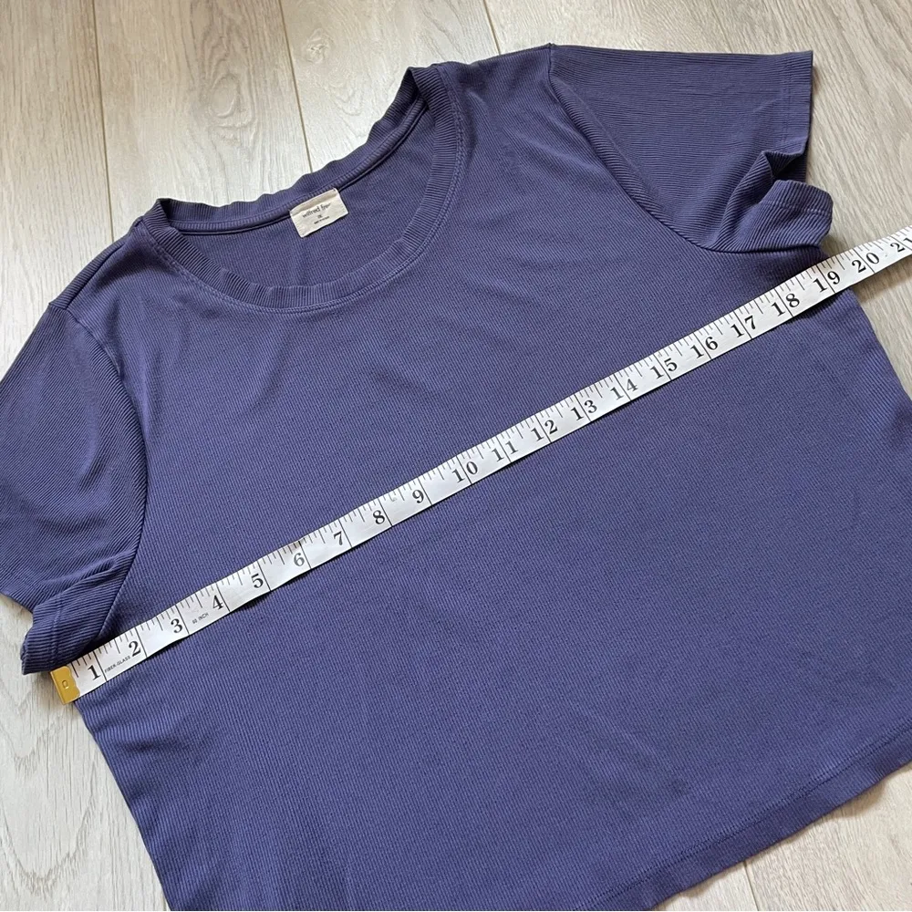 Wilfred Free Aritzia Ribbed Crop Top Tee Shirt Purple (2XL) - Image 5