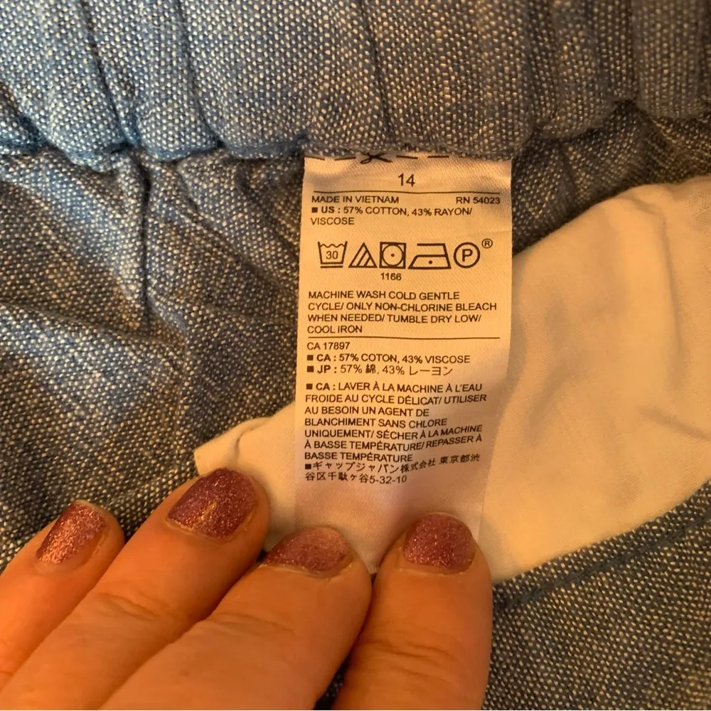 Banana Republic Rowan Wide Leg Blue High Rise Pull On Crop Pants Size 14 - Image 6