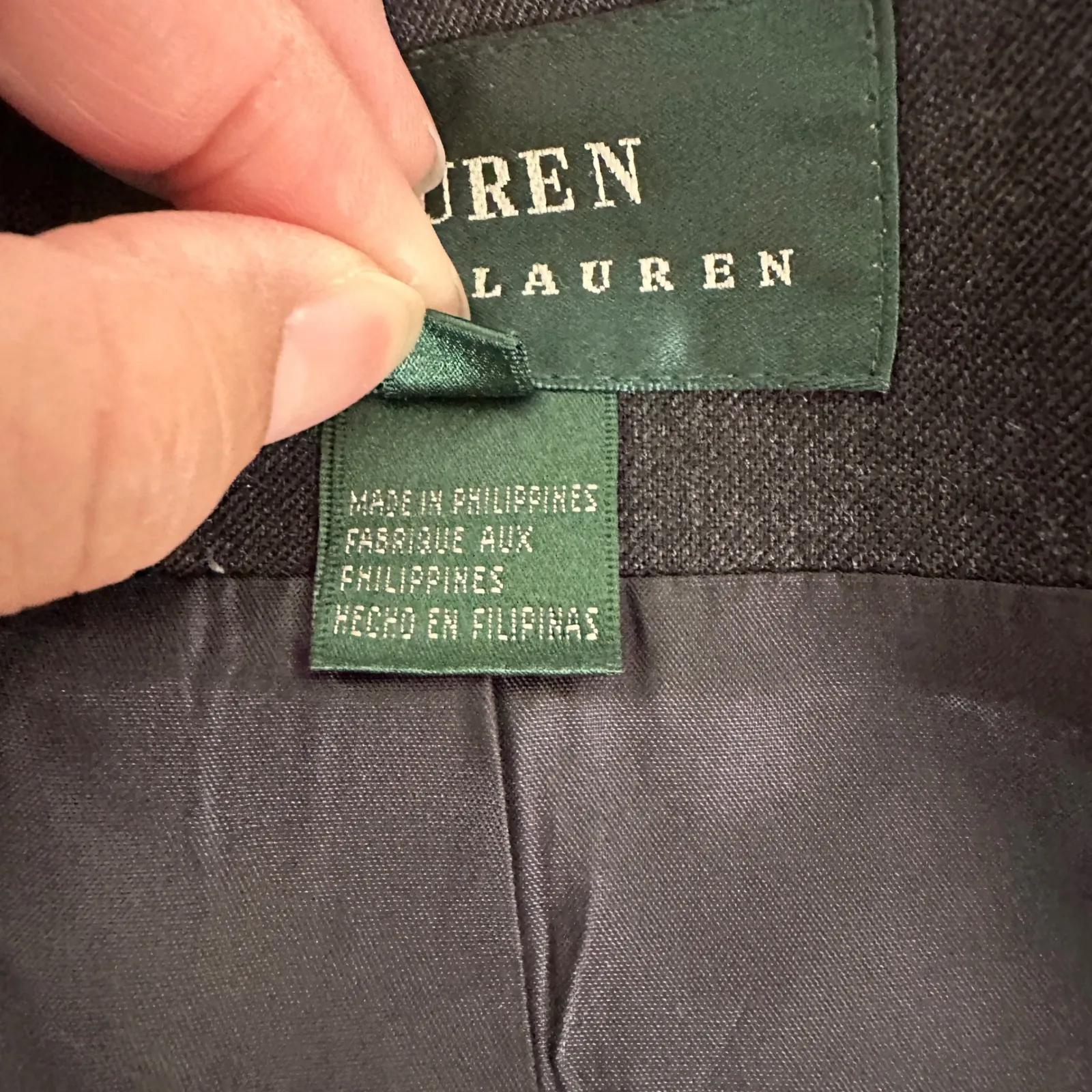 Lauren Ralph Lauren Womens 8 Charcoal Gray Zip Up Blazer Wool‎ Blend Career - Image 8