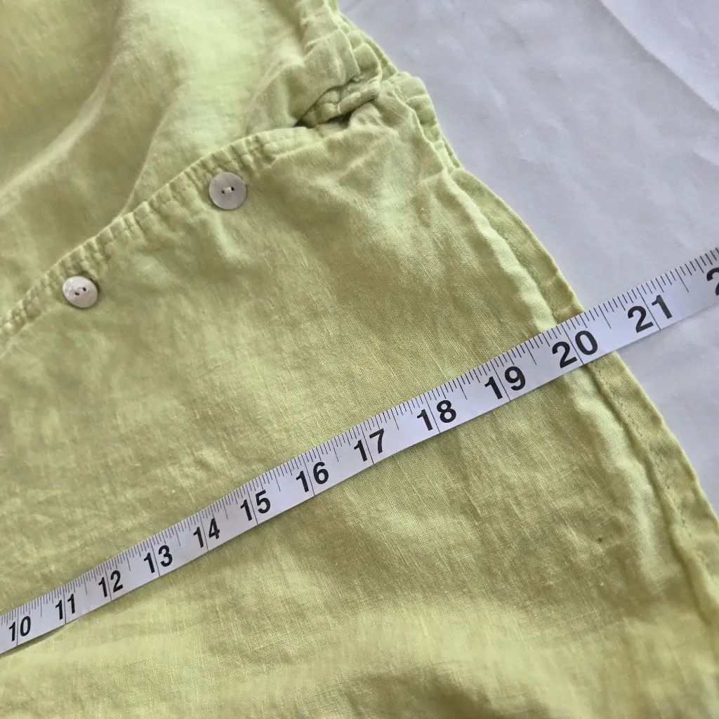 Flax Light Green 100% Linen Button Down Shirt Size Small boxy lightweight - Image 7