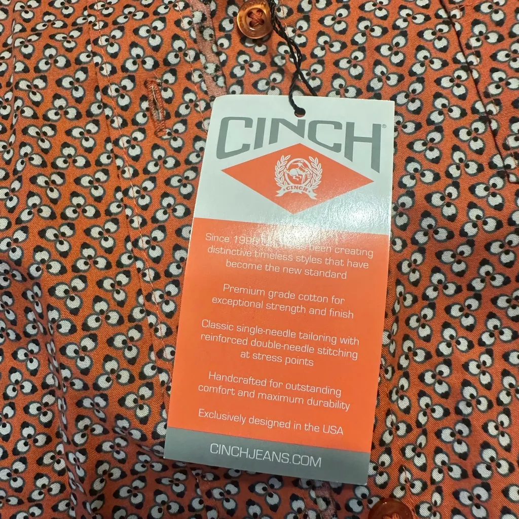 Cinch women’s Orange and Teal Geometric Shirt - Image 3
