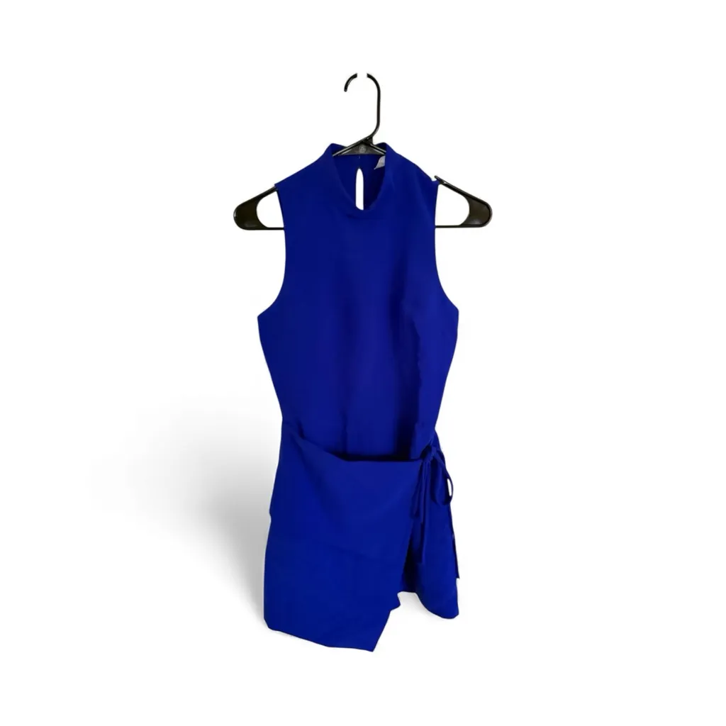 Amanda Uprichard Royal Blue Wrap Style Romper - Image 2