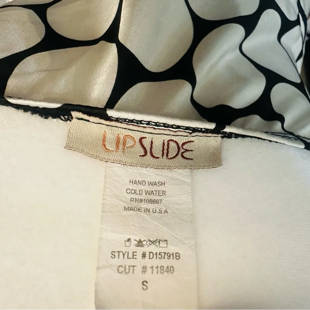 VTG Y2K 90s Black/White Babydoll Halter Dress Small Silky Flowy Rockabilly USA Black - Image 5