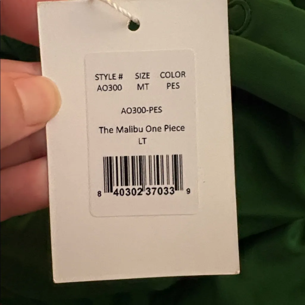 Andie x Mindy The Malibu One Piece LT Swimsuit Pesto green size M long torso NWT - Image 5