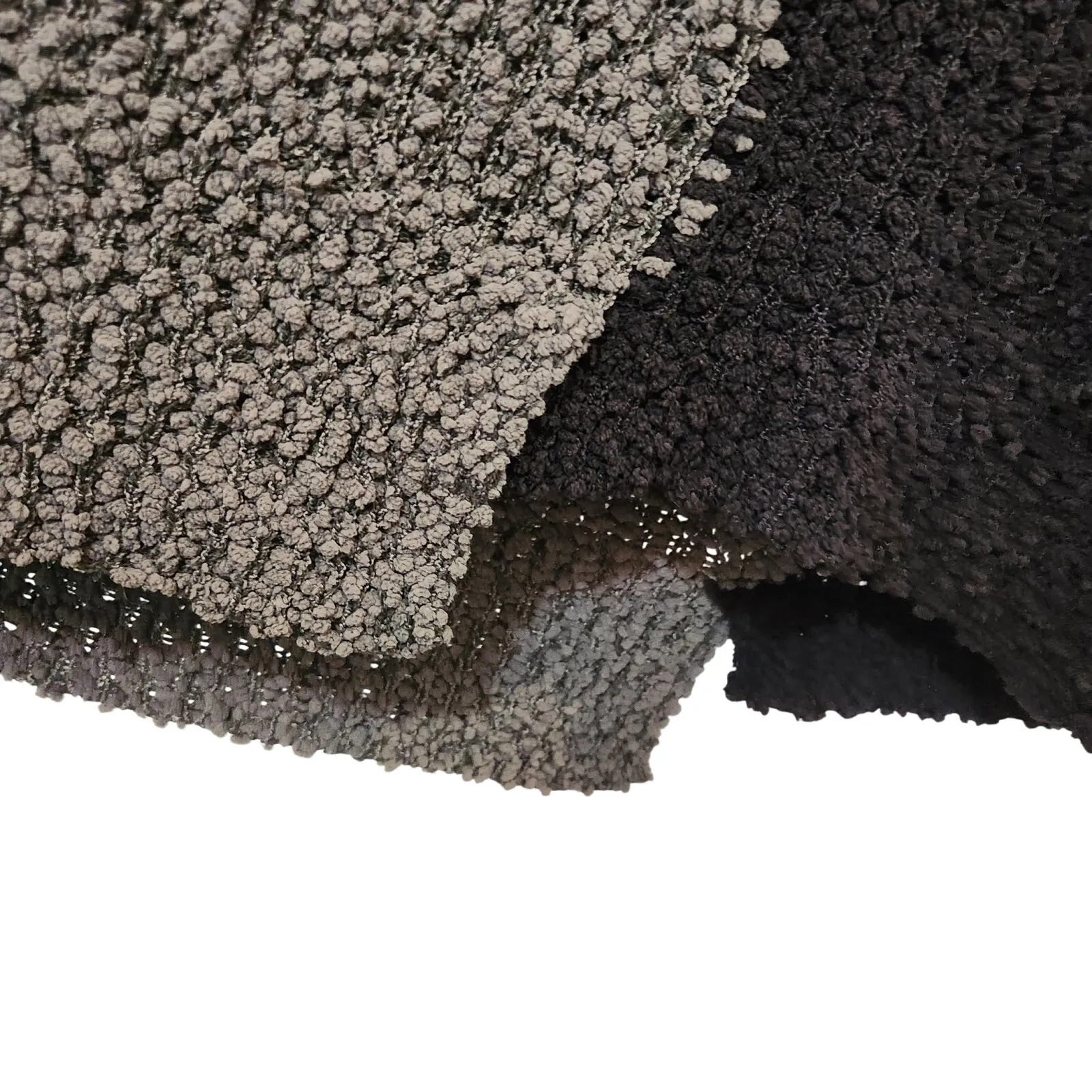 Bobeau Long Sleeve Crew Neck Popcorn Knit Cozy Pullover Sweater Gray Black Large - Image 4