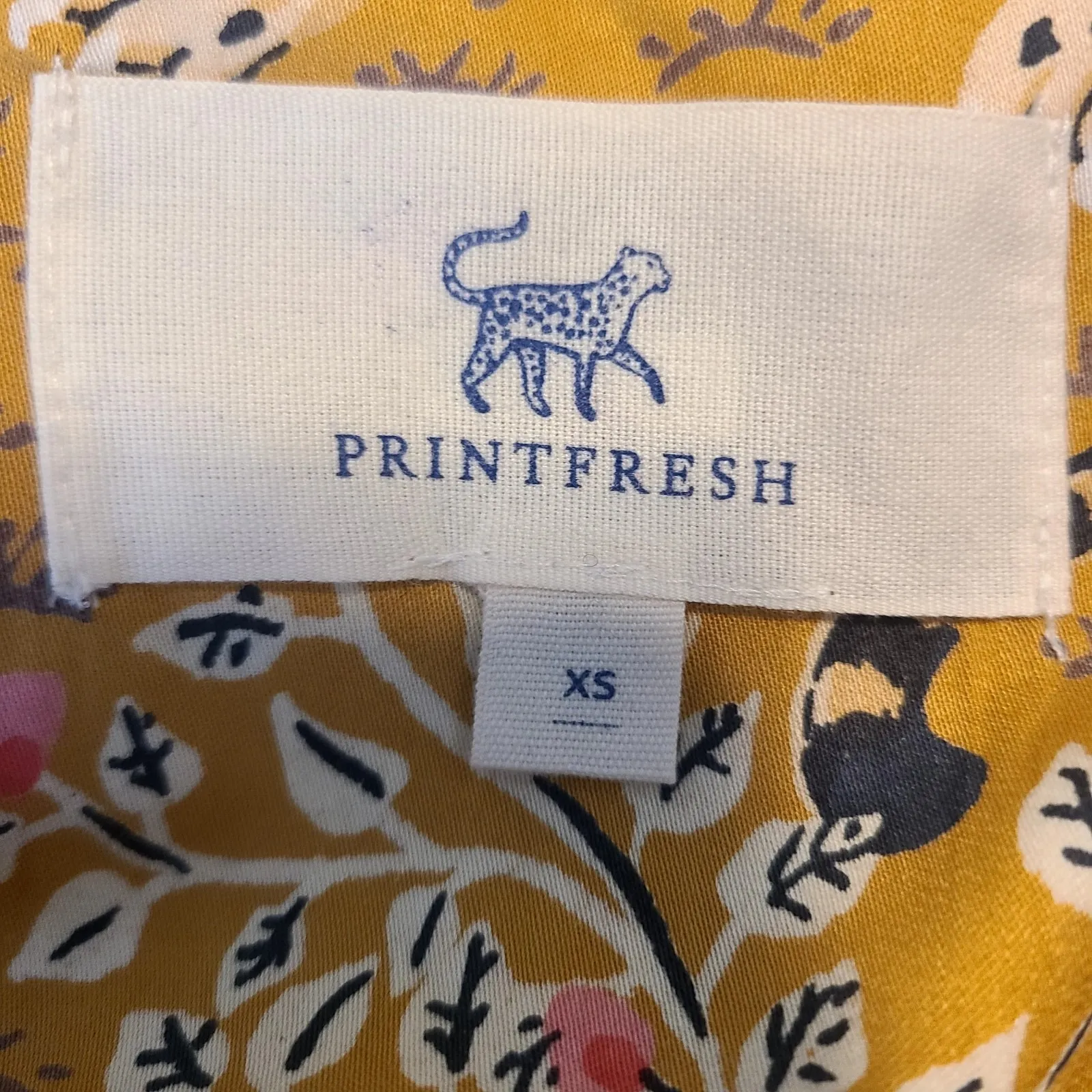Anthropologie Print Fresh Pajama TOP ONLY Cheetah Satin Short Sleeve Size XS Gold - Image 5