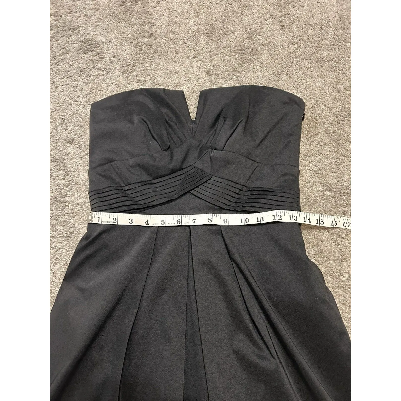 White House Black Market Strapless Pleated‎ Mini Formal Dress Size 8 - Image 7